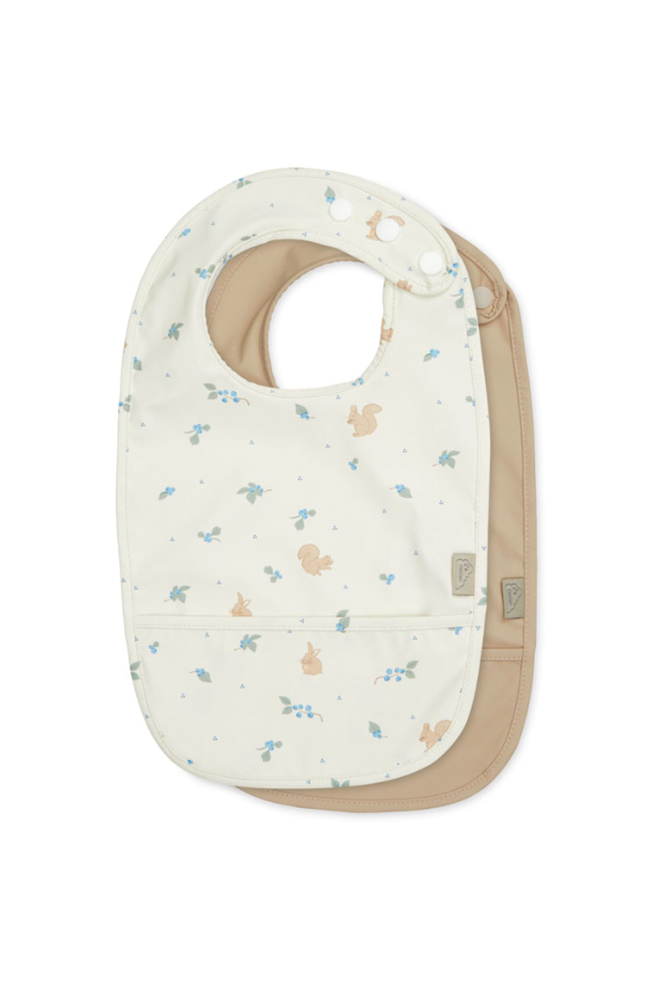 Bib w/ Pocket 2-pack - Blueberries CamCam Copenhagen Äta & dricka