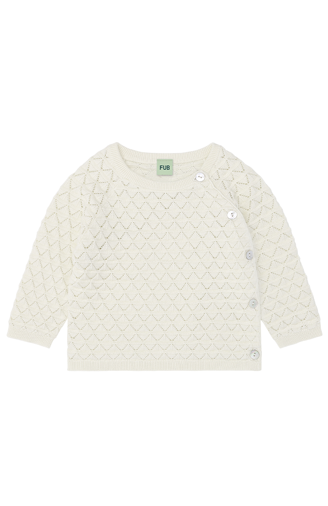 Baby Pointelle Cardigan - Ecru