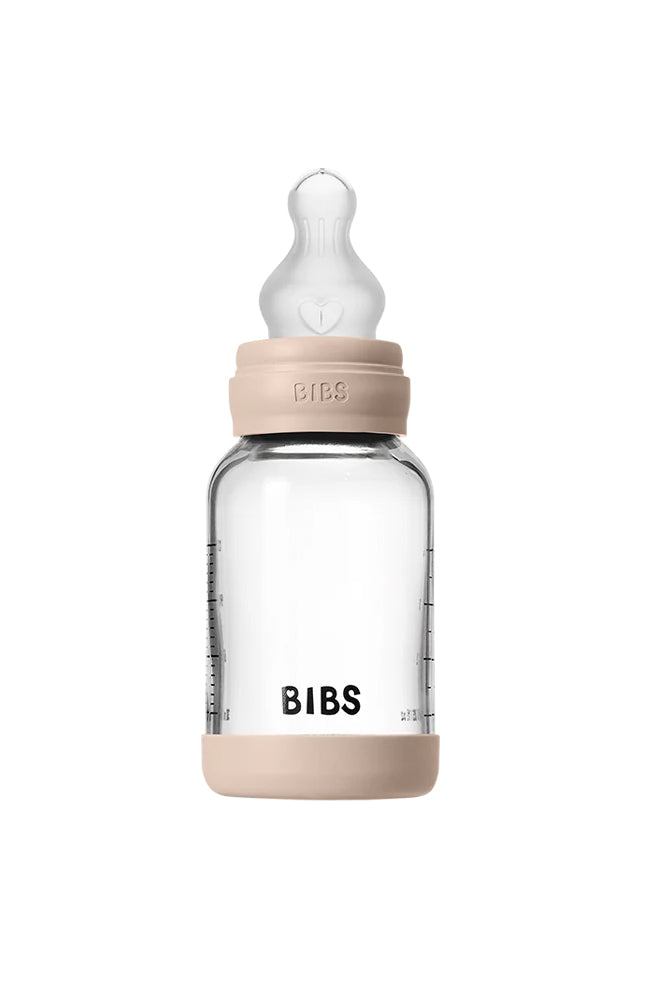 Baby Glass Bottle Set 120ml Silicone - Blush Bibs Nappflaska