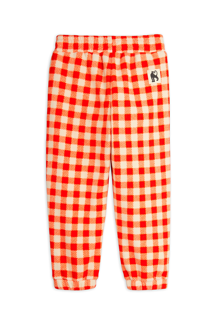 Gingham Fleece Trousers - Red Mini Rodini ytterkläder