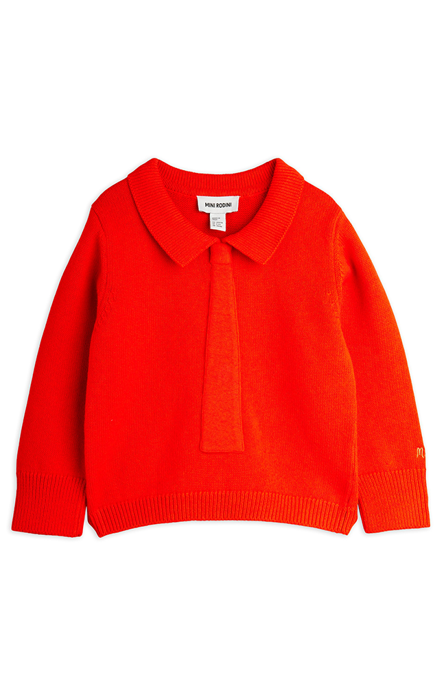 Knitted Tie Sweater - Red