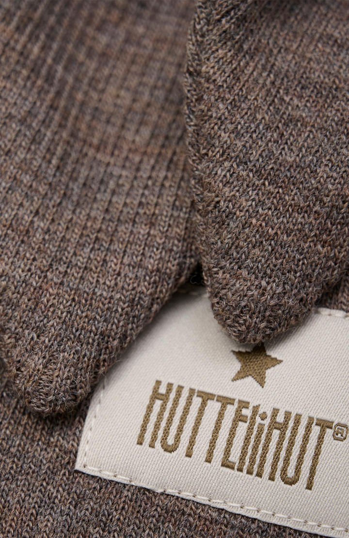 Balaclava Ears Wool Rib - Brown Melange