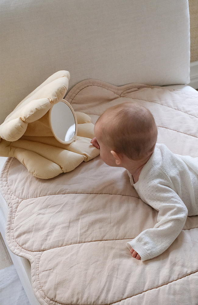 Baby Mirror Toy - Soft Beige