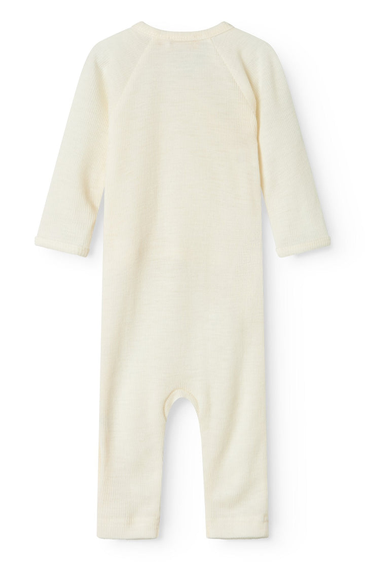Rula Wool Rib Romper - Natural MarMar Copenhagen Onepiece