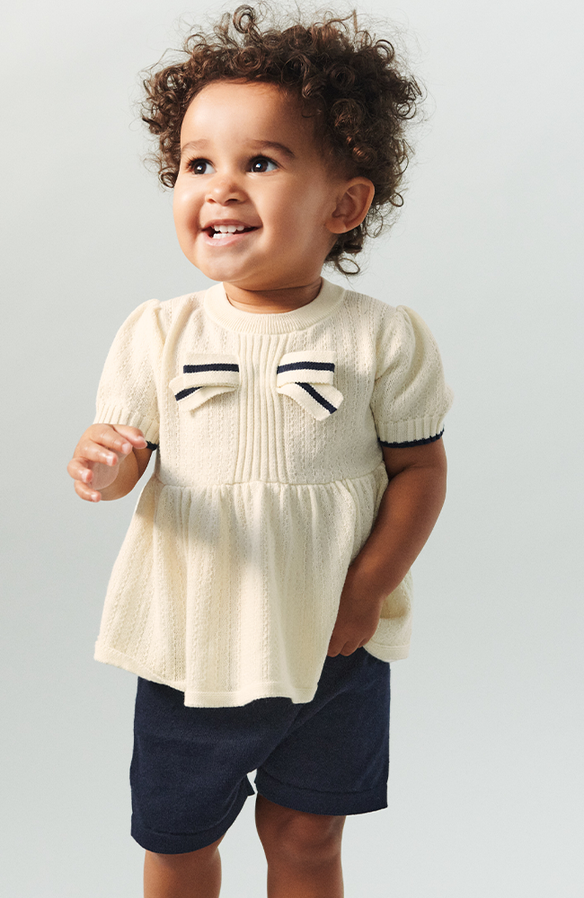 Baby Bow Top - Cream