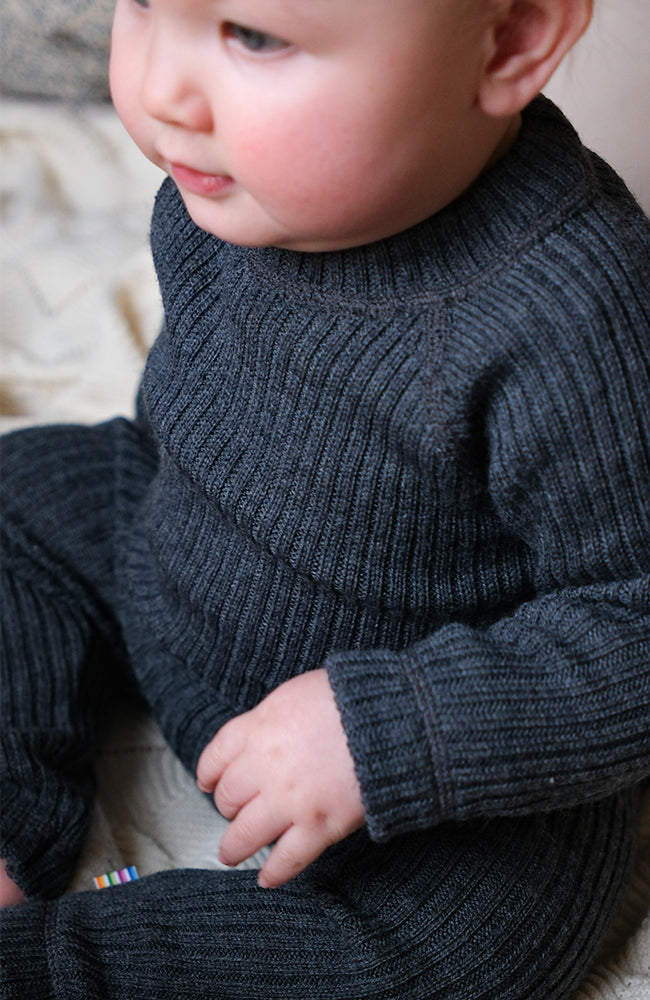 Wool Sweater - Grey Melange Joha Tröja