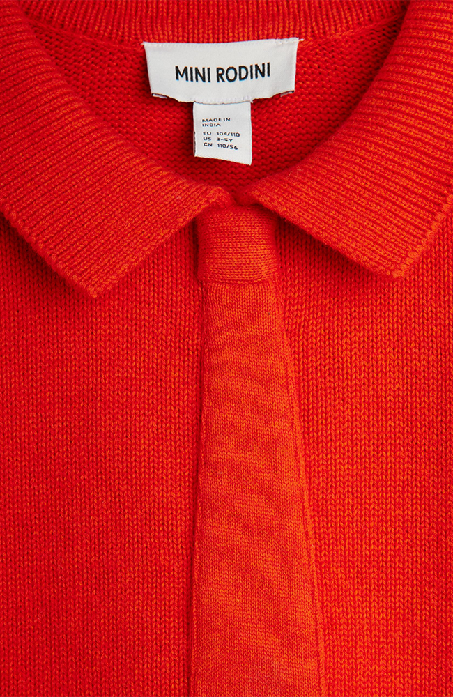 Knitted Tie Sweater - Red