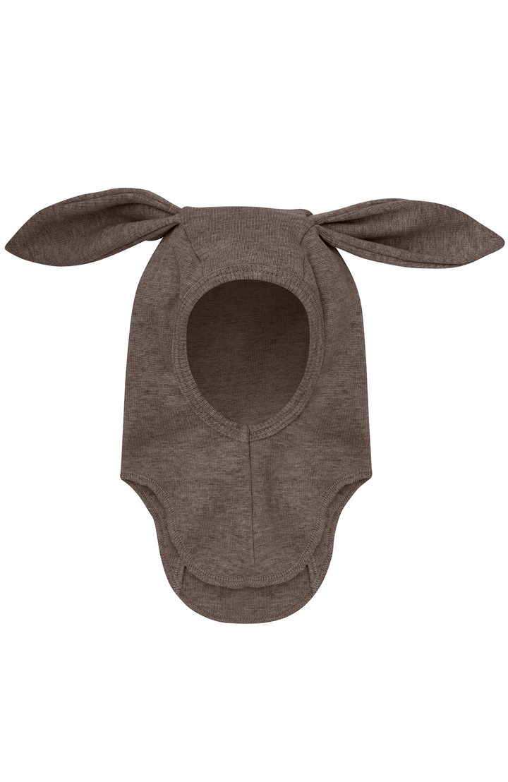 Balaclava Ears Wool Rib - Brown Melange