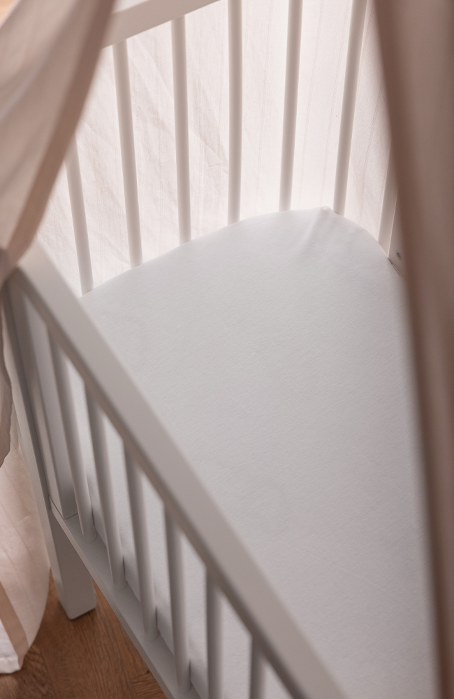 Sebra fitted sheet Crib - White