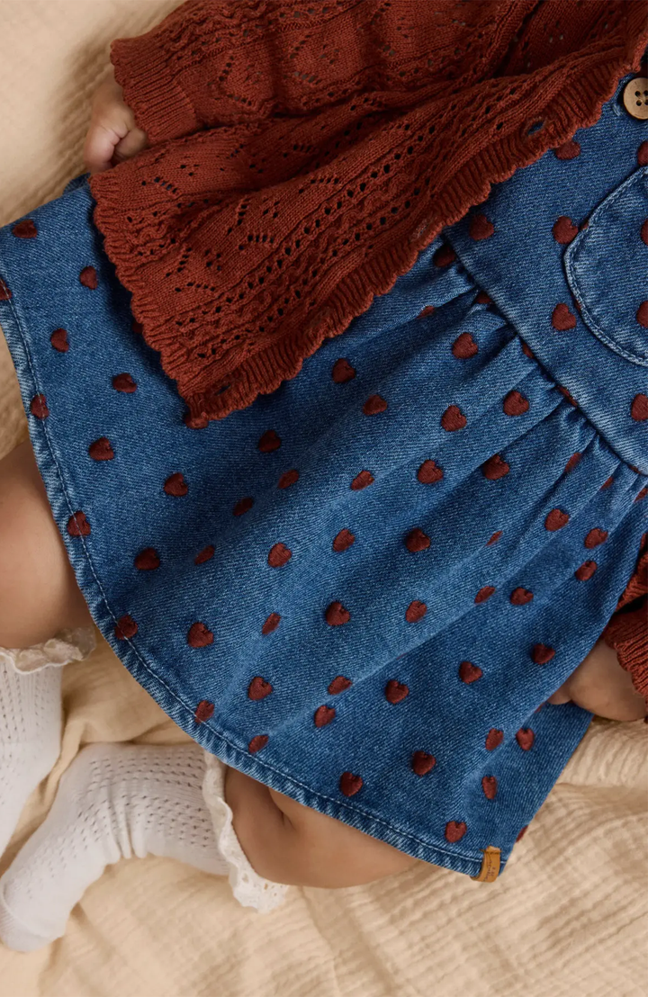 Liva Loose Denim Klänning - Dark Blue Denim Hearts Lil' Atelier Klänning