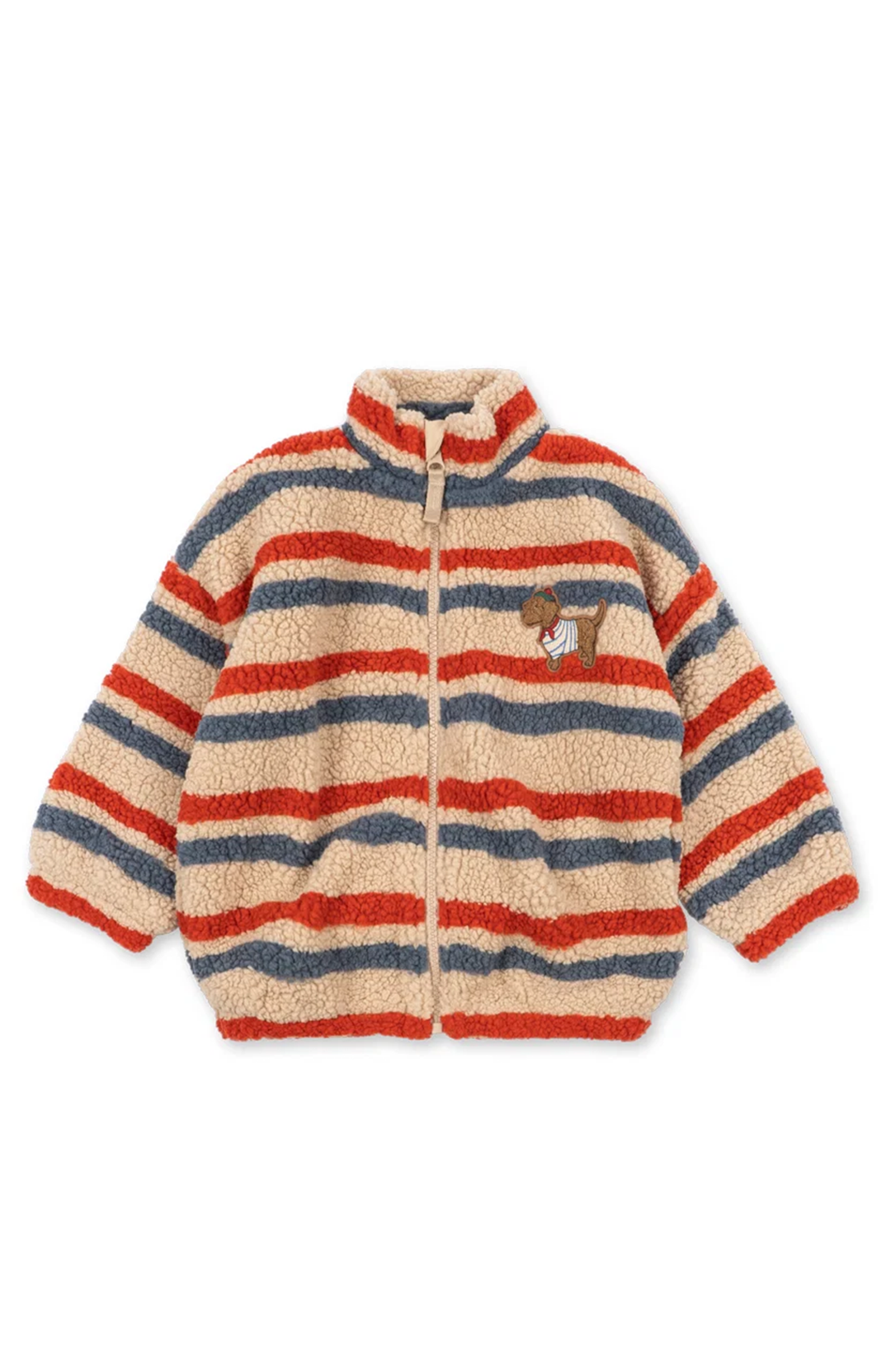 Jody Embroidery Teddy Jacket - Tangerine Stripe Konges Slöjd Jacka