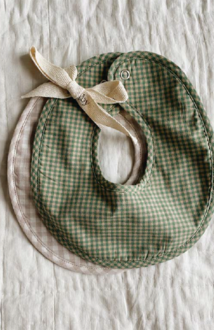 Bibi Bib 2-pack - Green Check Lalaby Dregglis