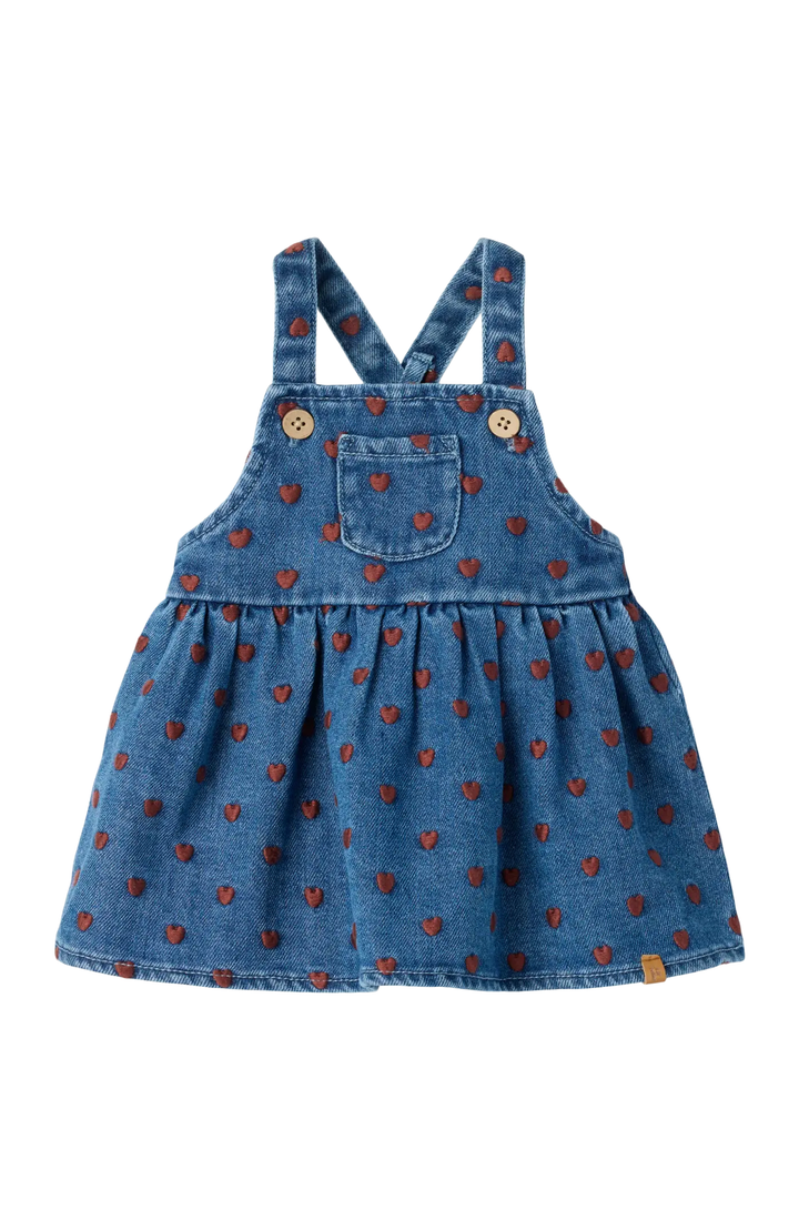 Liva Loose Denim Klänning - Dark Blue Denim Hearts Lil' Atelier Klänning