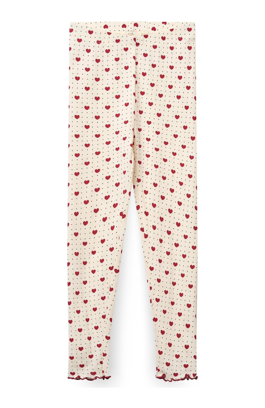 Crepe leggings med hjärtmönster - Heart AOP