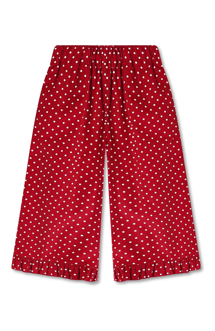Dolly Dot Ruffle Pant - Red Bud Dot Fliink Byxor