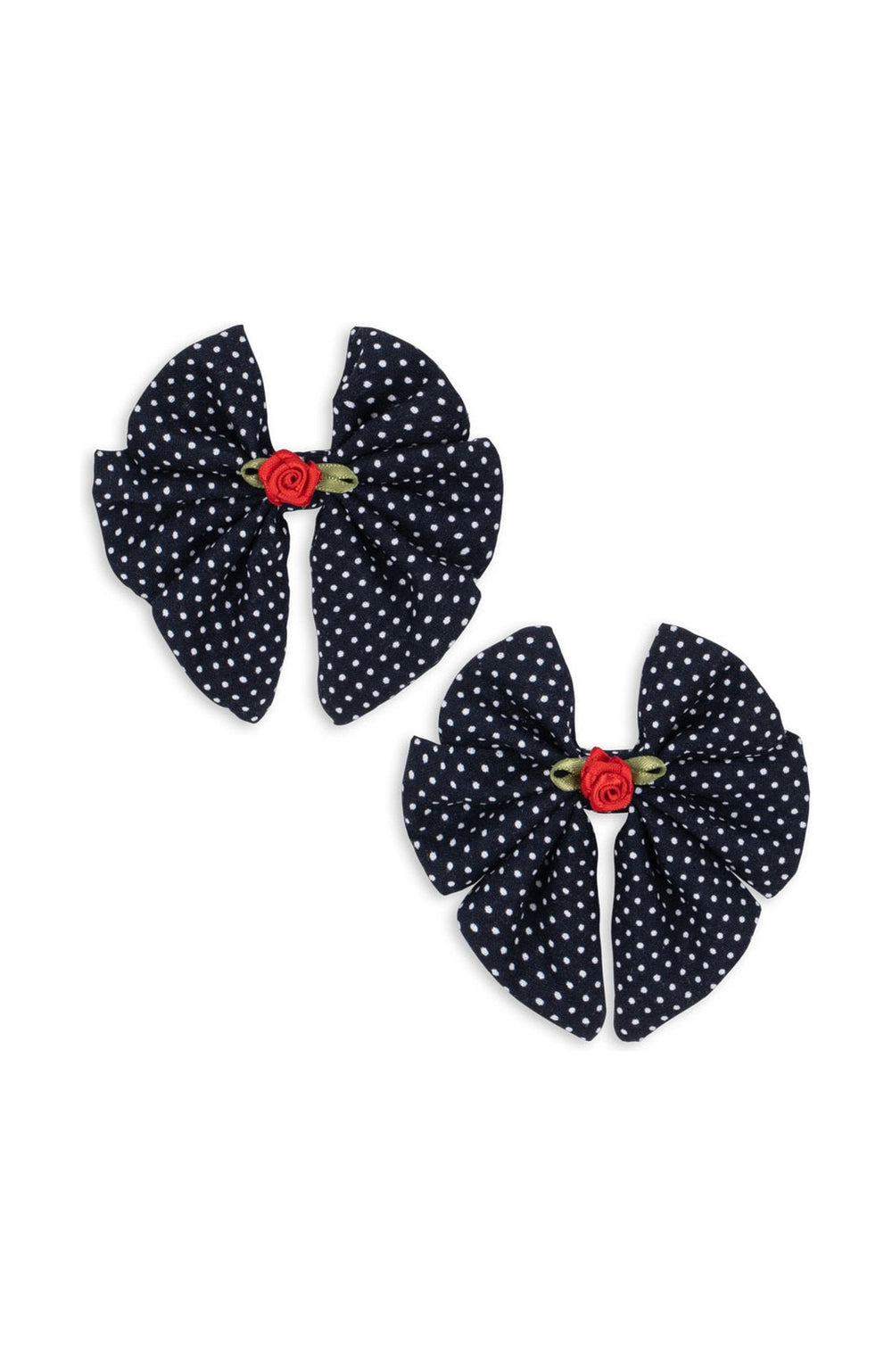 2 Pack Rose Rouge Bow Hair Clip - Dot Nuit