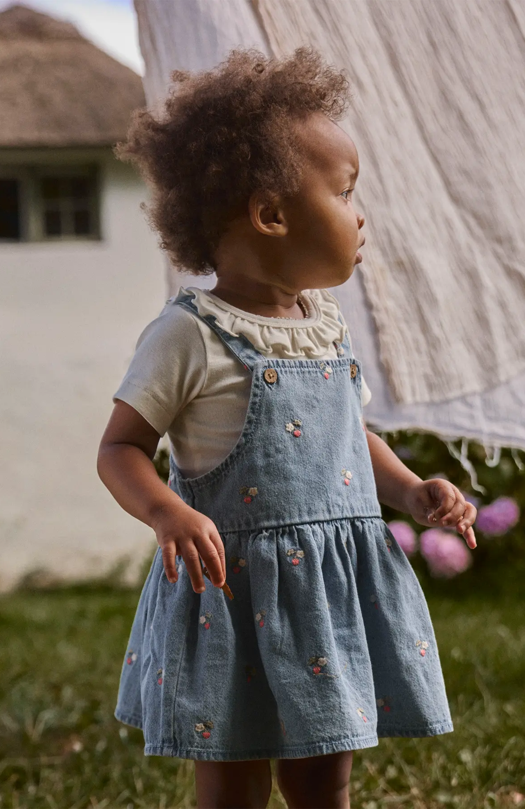 Funda Baby Denim Hängselkjol - Medium Blue Denim Lil' Atelier Klänning