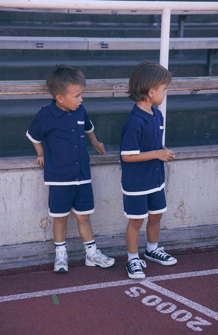League Collar Shirt - Navy Poppedi Skjorta