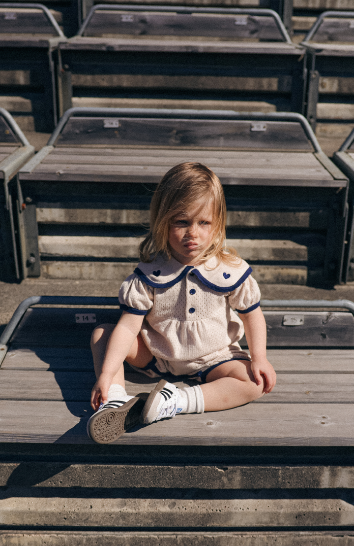 League Sail Romper - Sand/Navy Poppedi Romper