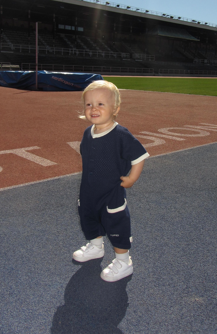 League Romper - Navy Poppedi Romper