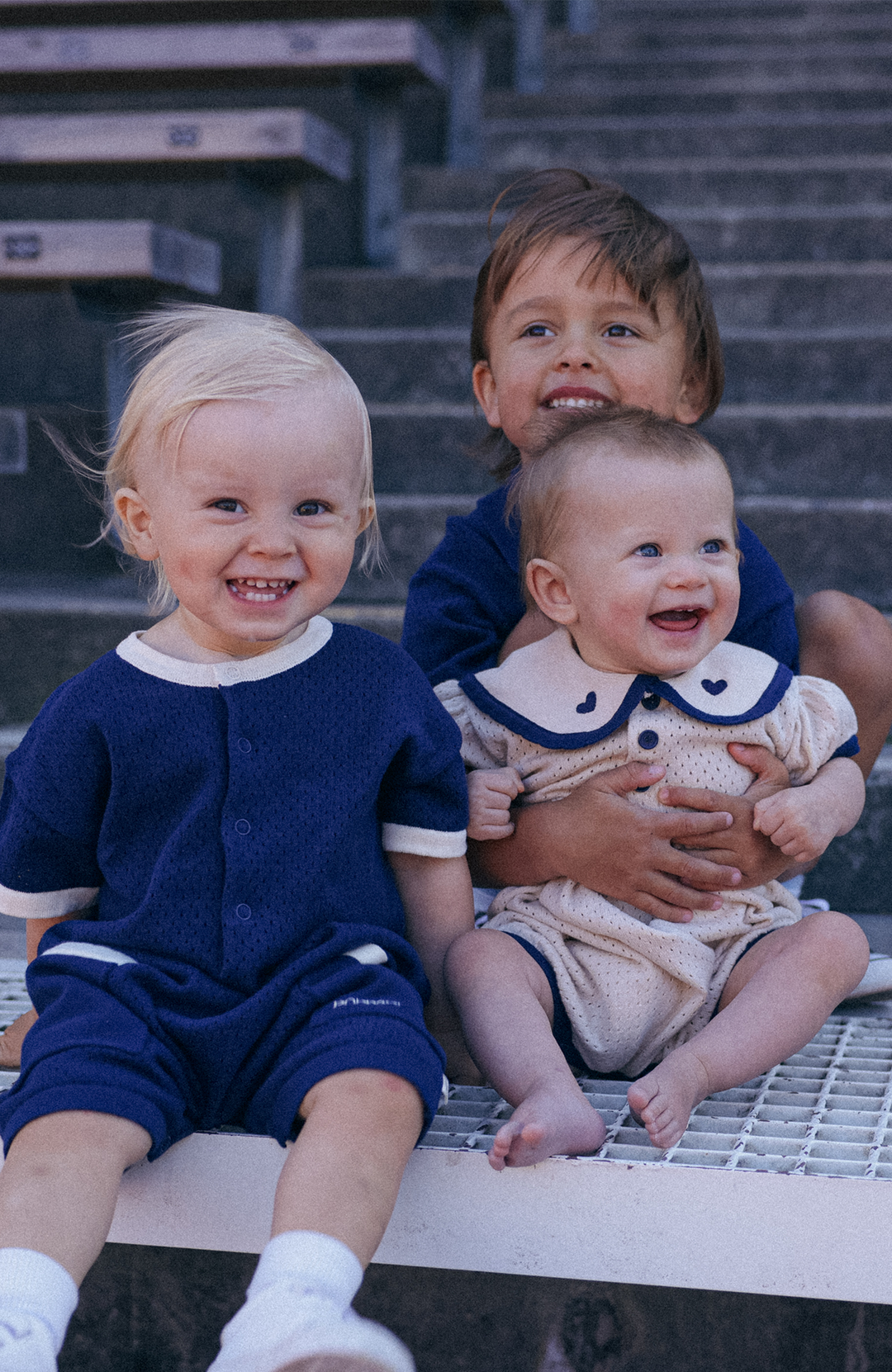 League Sail Romper - Sand/Navy Poppedi Romper