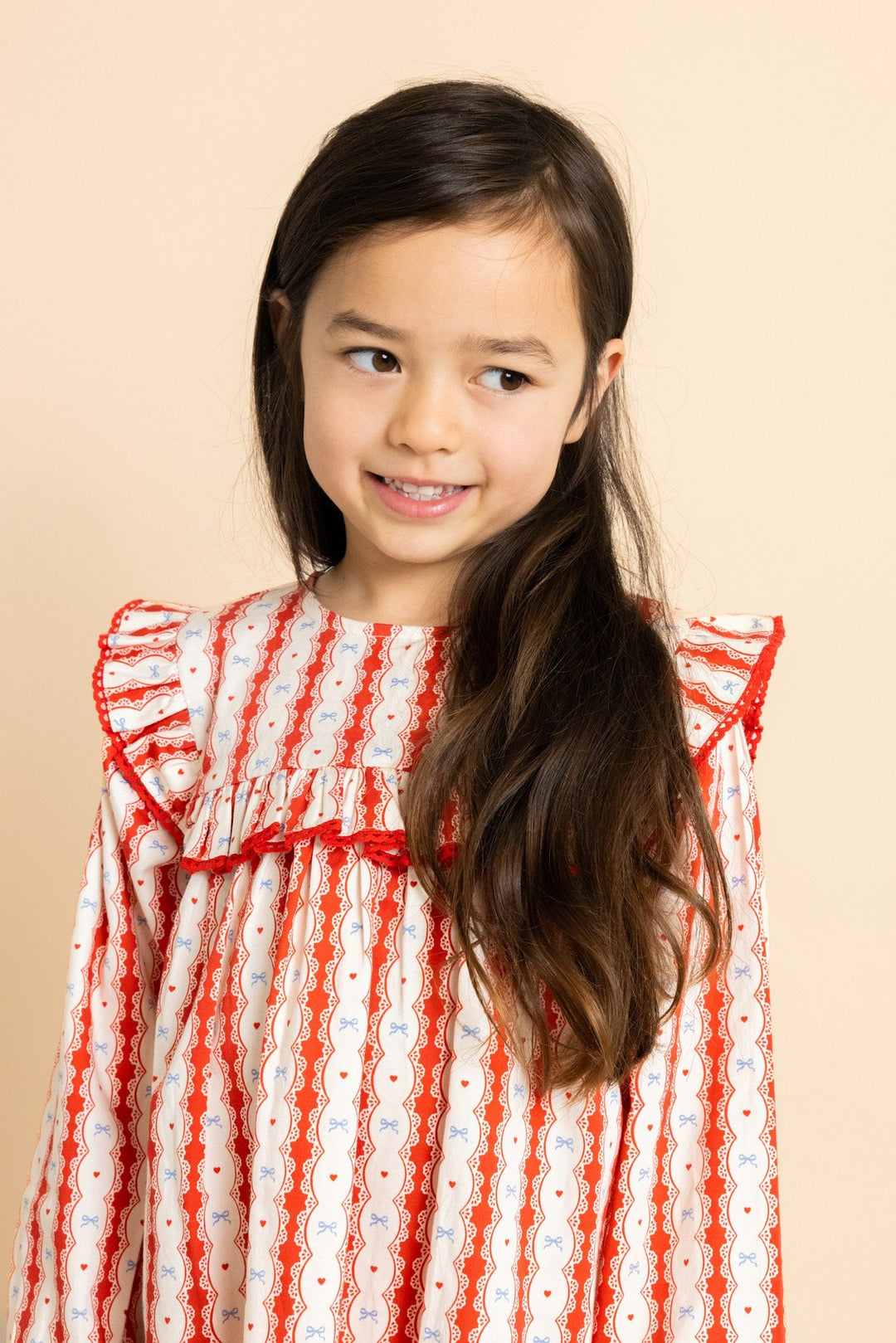 Joy Dress - Lace Stripe Flöss Klänning