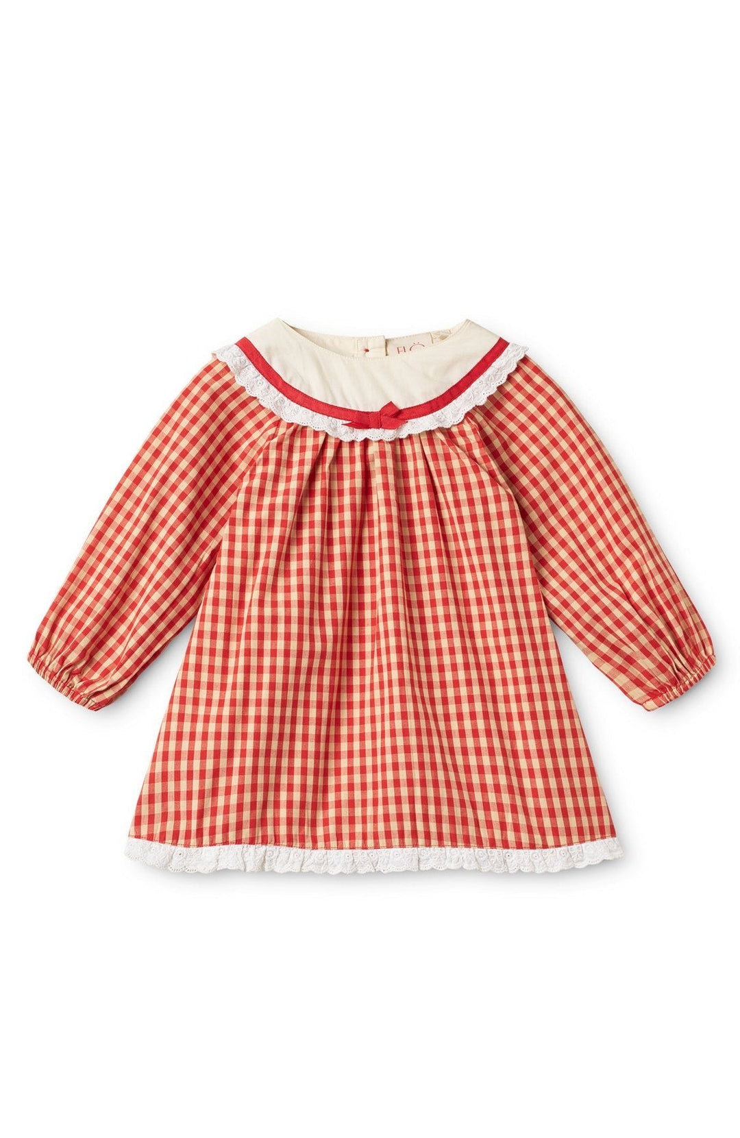 Lucia Dress - Poppy Red Gingham Flöss Klänning