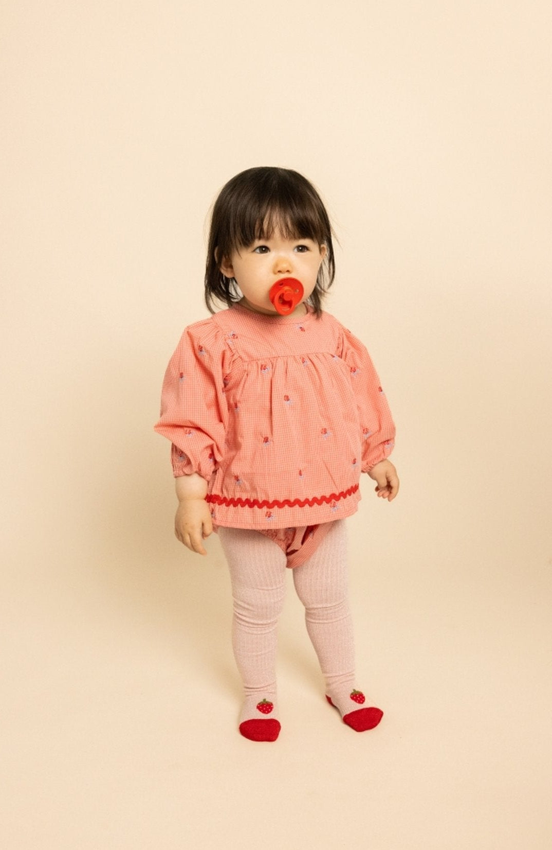 Sonja Romper - Pink Rose Gingham - detalj 2