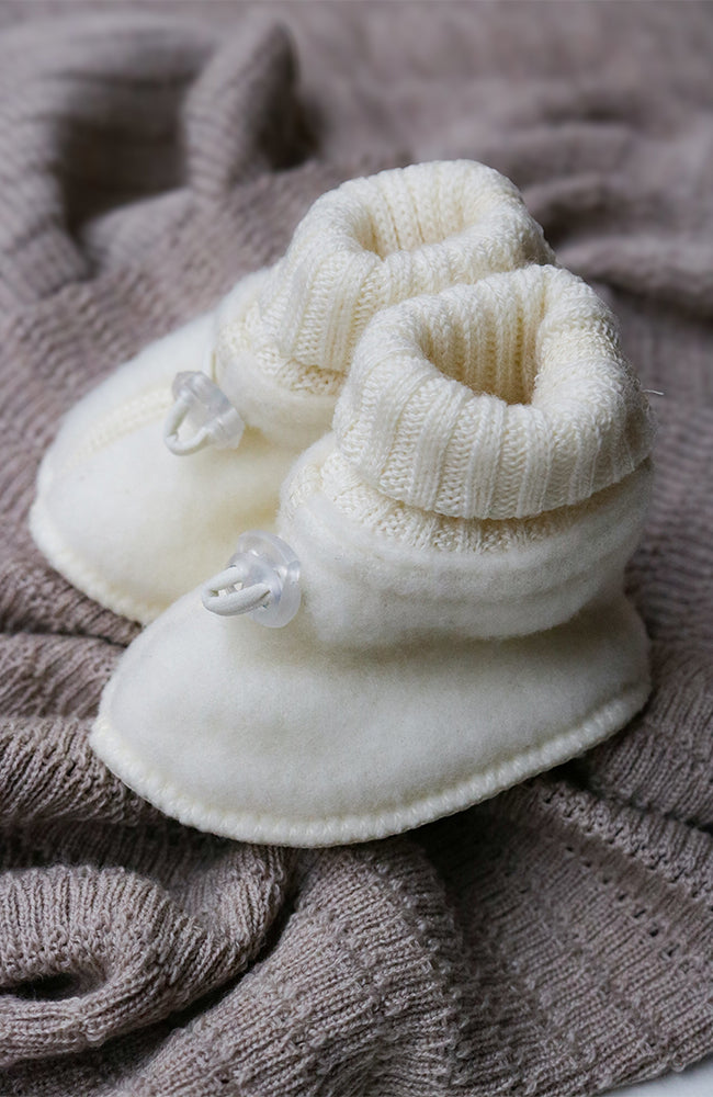 Wool booties - Creme Vit Joha Skor