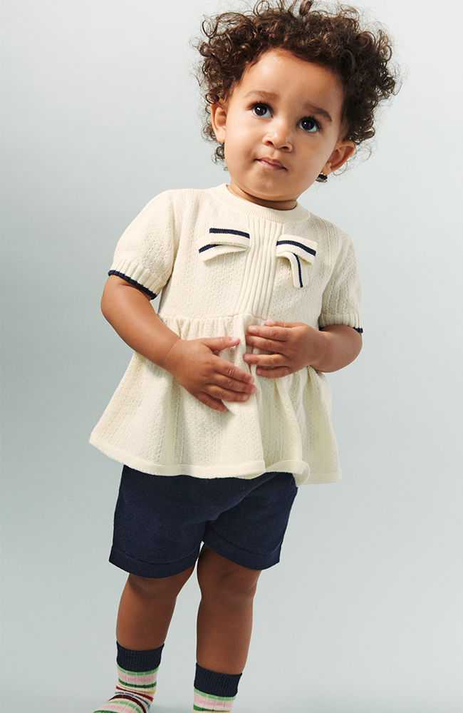 Baby Bow Top - Cream