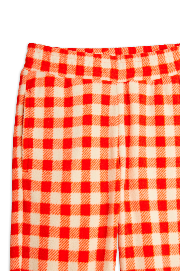 Gingham Fleece Trousers - Red Mini Rodini ytterkläder