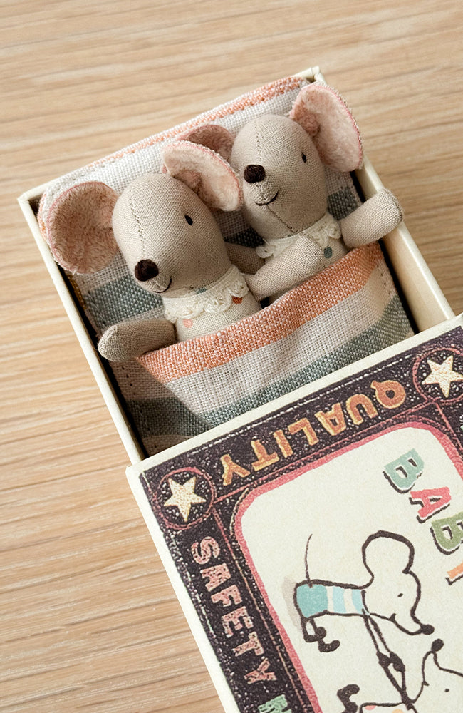 Twins Baby mice in matchbox Maileg Mjukdjur