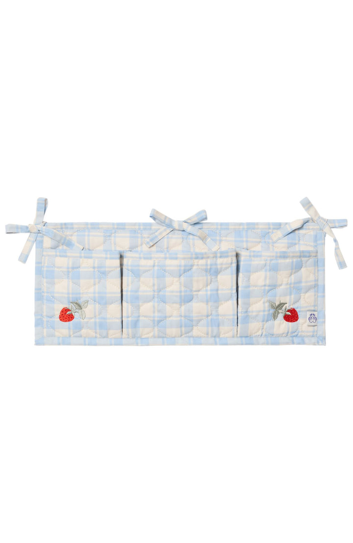 Quiltad Sängficka - Plaid Sky Blue Garbo & Friends Sängficka