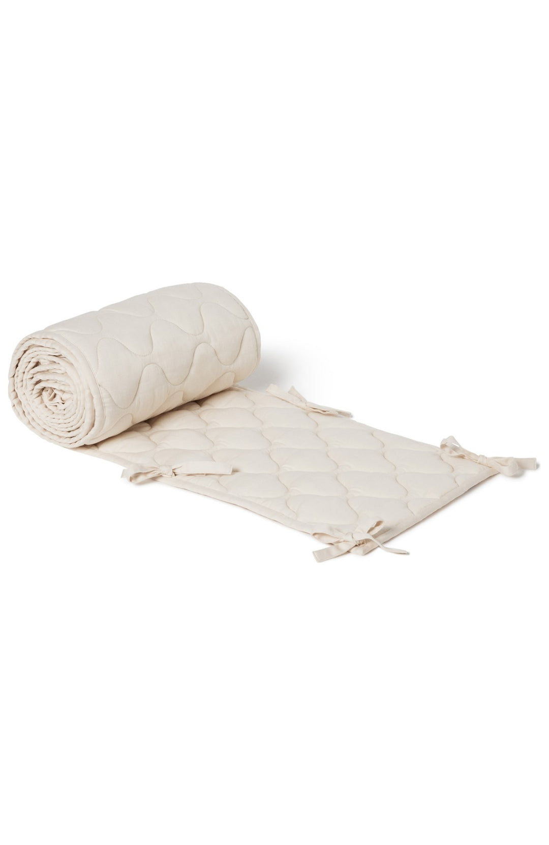 Satin Quiltat Spjälsängsskydd - Ecru