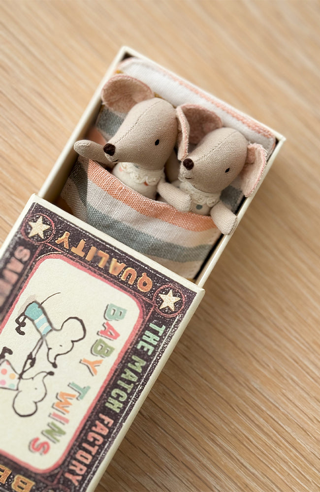 Twins Baby mice in matchbox Maileg Mjukdjur