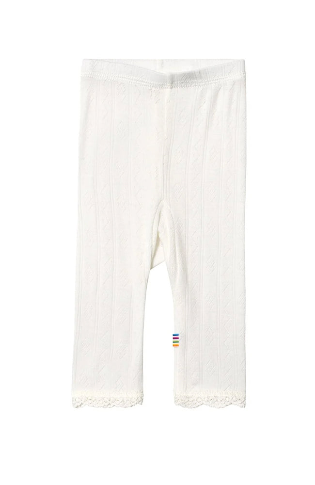 Wool/Silk Leggings w/ Lace - Nature white Joha Leggings